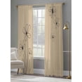 thumbnail image 4 of Black Khaki Sheer Curtains 96 Inch Length 2 Panels Set - Light Filtering Window Treatments, Spring Flora Rod Pocket Semi Curtains for Living Room/Bedroom/Kitchen Décor, 104"W x 96"L, 4 of 7