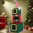 thumbnail image 7 of Dextrus 60 in Christmas Cat Tree with Cat House Cat Tower for Indoor Cats with Cat Condos,Kittens Play Activity Center,Cat Furniture with Plush Ball for Christmas Decoration, 7 of 7