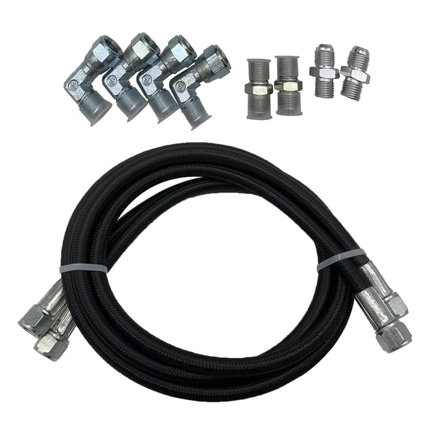 Reemplazo de Líneas de enfriador de transmisión 6 accesorios DYNWAVEMX Aleación de aluminio Práctico Negro Durable Automático Universal 4L60E