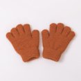 thumbnail image 1 of Guantes sencillos de color caramelo para niños con forro de terciopelo, guantes cálidos de cinco dedos, guantes de invierno gruesos y cálidos para niños, 1 of 5