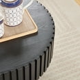 thumbnail image 4 of 43.7"x24.8" Oval Coffee Table, Modern Handcraft Drum Coffee Table Wood Side Table Accent End Table Center Table for Living Room Bedroom Apartment, Black, 4 of 9
