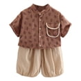 thumbnail image 1 of Toddler Boys' Two Piece Summer Set Lightweight Short Sleeve Outfit With Minimalist Design, 1 of 7