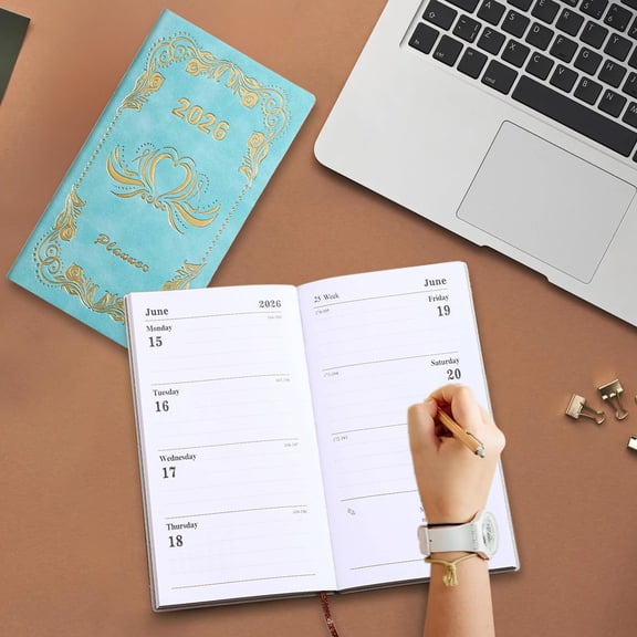 2026 Daily Planner Portable Notebook, Compact Size for On-the-Go Use, Daily Schedule & Task Organizer, Perfect for Home Office, Academic & Personal Planning Tool, 3.77*6.85in, Mint Green