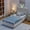 Beige Boucle Fabric Foam, variant on XIZE Twin Upholstered Bed with Oversized Rabbit Ear Headboard, LED Lighting, and Four Storage Drawers, Fabric Finish