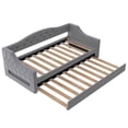 thumbnail image 6 of Harper & Bright Designs Twin XL Size Upholstered Daybed with Trundle and Button Tufted Backrest, Linen Sofa Bed with LED Belt, Gray, 6 of 13