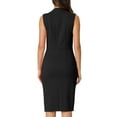 thumbnail image 3 of INSPIRE CHIC Women's Pencil Dress Sleeveless Square Neck Bodycon Office Work Sheath Dresses S Black, 3 of 6