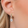 thumbnail image 2 of Gem Stone King 2.10 Cttw IGI Certified Lab Grown Diamond Dangle Earrings for Women in 925 Silver and 10K Yellow Gold | 2 Ct Pear Shape | F-G Color | VS Clarity, 2 of 6