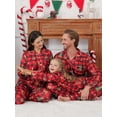 thumbnail image 5 of 2Pcs Family Matching Christmas Pajamas Sets Silk Satin Clothes Parent-Child Cute Print Sleepwear Pjs For Couples/Women/Men/Kids, 5 of 8