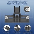 thumbnail image 3 of 2 Pack W10350375 Dishwasher Top Rack Adjuster Replacement for Whirlpool Kenmore, 3 of 4