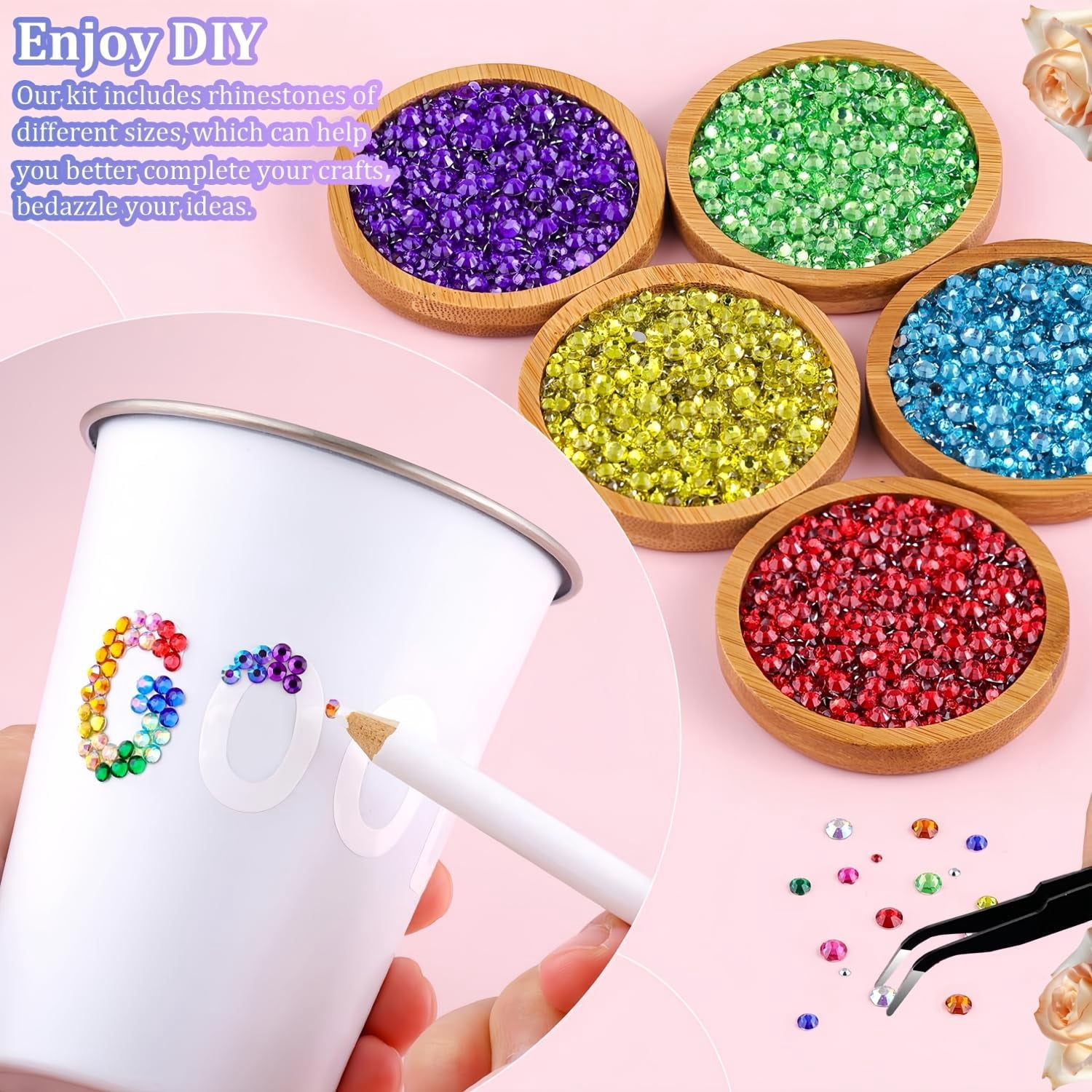 Resin Jelly Rhinestones for Bedazzling,Multicolor 3mm Flatback Gems for Diamond Art,Crystal Bedazzler Kit with 3Pcs 10ml B7000 Jewelry Glue for Nail Art Crafting Clothing Book Makeup (15 Color)