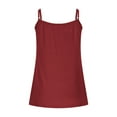 thumbnail image 4 of New summer arrivals Olyvenn Women's Plus Size Camisole Tops Adjustable Spaghetti Strap Built in Bra Cami Tank Tops Relaxed Fit Cotton Undershirts Wine XXXXL, 4 of 6