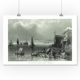 thumbnail image 1 of Prescott, Ontario - View of Prescott from Ogdensburg Harbor in New York (16x24 Giclee Gallery Print, Wall Decor Travel Poster), 1 of 1