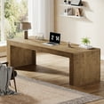 thumbnail image 2 of Tribesigns 79-inch Extra Long Desk, Two Person Desk for Home Office, Wooden Long Computer Double Desk, Writing Study Table for Office, Light Brown, 2 of 8