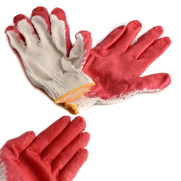 [10 Pack] Latex Dipped Nitrile Coated Work Gloves Small - String Knit Cotton Coated Work Safety Gloves Great for Construction, Warehouse, Home, Landscaping, Moving, Mechanic Cotton Disposable Gloves