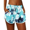 thumbnail image 1 of Frontwalk Women Short Hot Pants Bermuda Bottoms Leopard Print Mini Pant Lounge Loose Summer Beach Shorts Drawstring Elastic Waist Sky Blue XXL, 1 of 4