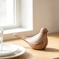 thumbnail image 3 of KGJQ Resin Bird Ornaments, Retro Wood Color Bird Figurine, Handmade Carved Decorative Bird Statue for Country Farmhouse Home Tabletop Decor, 3 of 8