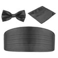 thumbnail image 1 of Bangcool Noeud Papillon pour Homme Mode Couleur Unie Noeud Papillon Formel avec Pochette Carrée et Anneau d'Été, 1 of 7