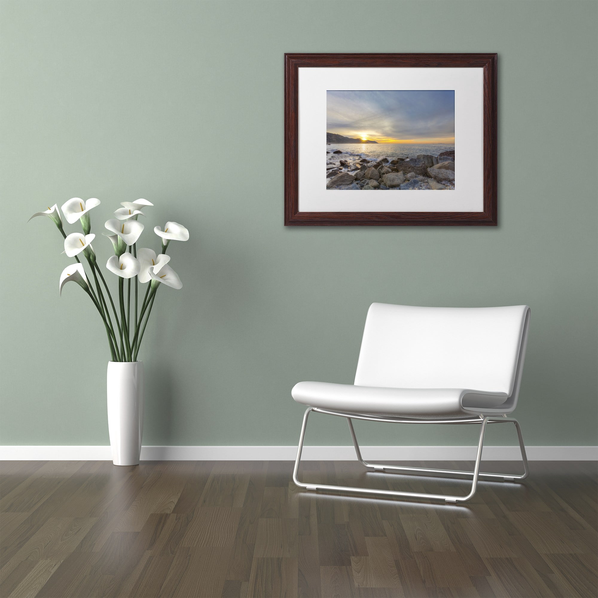 Trademark Fine Art "Breaking Day" Canvas Art by Chris Moyer, White Matte, Wood Frame