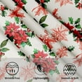 thumbnail image 3 of Christmas Red Flowers and Red Leaf Tablecloth Holly Red Flower Round Tablecloth 60 Inch for Farmhouse Kitchen Decor Polyester Fabric Winter/Xmas Table Cover for Party Outdoor Camping Holiday, 3 of 6