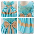 thumbnail image 5 of NAISIBABY Girls Princess Dress, Wedding Birthday Pageant Dress Cute Bow Bubble Sleeve Prom Maxi Dress Green 1T, 5 of 6