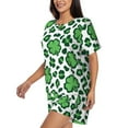 thumbnail image 2 of Bixox Women's Leopard print St. Patrick's Day Printed Pajama Set 2 Piece Lounge Set Top and Shorts Soft Pajamas, Shorts with Pockets, 2 of 7