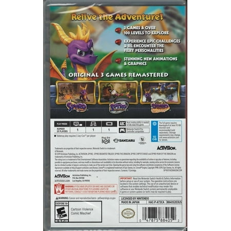 Spyro Reignited Trilogy NSW (Brand New Factory Sealed US Version) Nintendo Switc