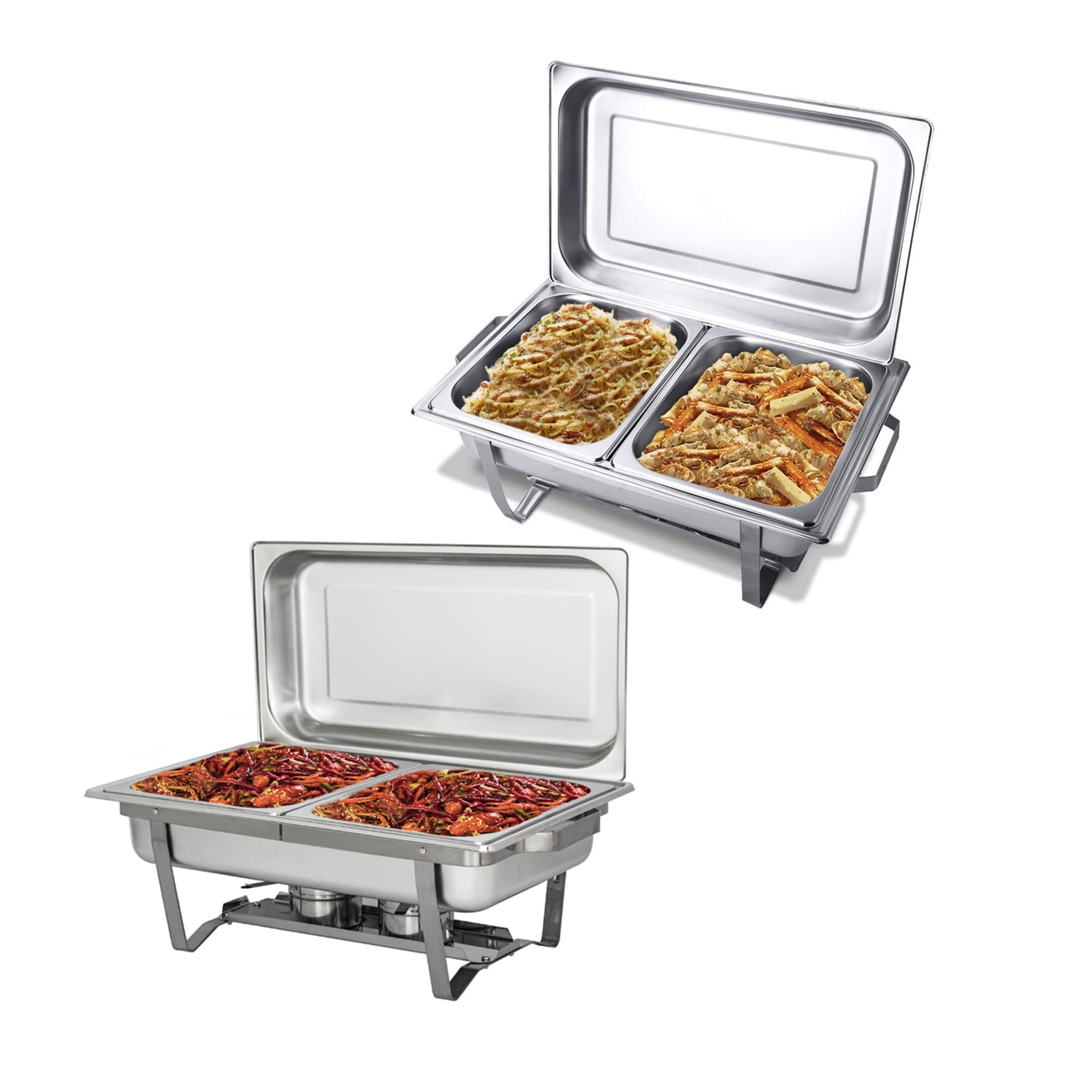 Zimtown (Pack of 2) 7 Quart Full Size Chafing Dishes Buffet, Food Grade Stainless Steel