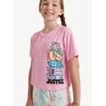 thumbnail image 4 of Justice Girls Short Sleeve Tee with Shorts Pajama 2-Piece Set, Sizes 5-18, 4 of 5