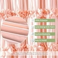 thumbnail image 4 of Peach Pink Ruffle Shower Curtain, Vintage Handcrafted Bow Tie Bath Curtain for Master Bathroom, Ruched Microfiber Bathroom Curtain with 8 Buttonholes, 48" W x 72" H (LQ-10), 4 of 7