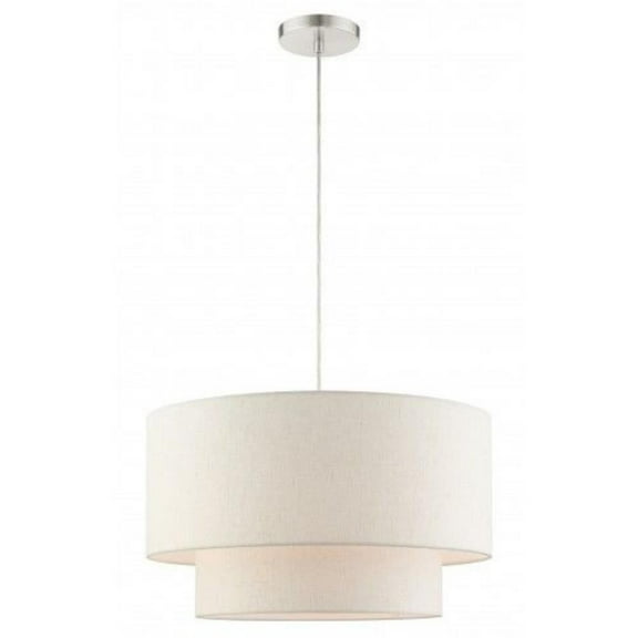 3 Light Pendant in Minimalist Style 20 inches Wide By 15 inches High-Brushed Nickel Finish Bailey Street Home 218-Bel-4363123