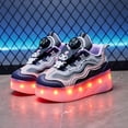 thumbnail image 4 of Kids LED Roller Skate Shoes with Wheel Light up Roller Shoes Kids Skates Sneakers Gift for Girls Boys Children, 4 of 21