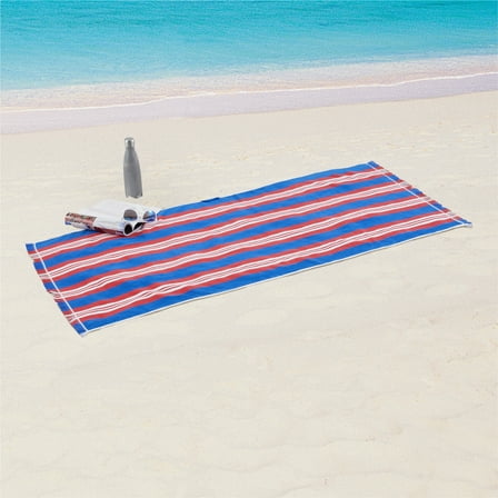 Mainstays Americana Striped Flat-Woven Fouta Cotton-Blend Beach Towel
