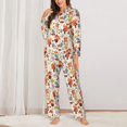 thumbnail image 2 of Vsdgher Squirrel Nuts Mushroom Pajamas Set Long Sleeve Sleepwear Womens Button Down Nightwear Pj Sets-X-Large, 2 of 7