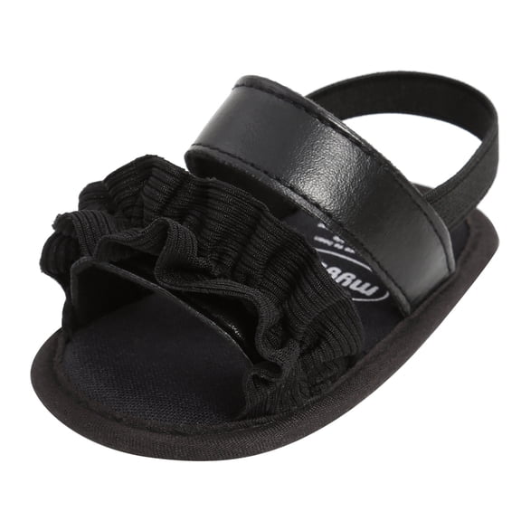 Ketyyh-chn99 Toddler Girl Shoes Baby Girls Sandals Soft Anti-Slip Rubber Sole Infant Summer Outdoor Shoes Black,5