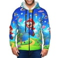 thumbnail image 6 of Lsque Mario for Mens Full-zip Hoodie, Zip-up Pullover Hooded Sweatshirt, Kangaroo Pocket Hoodie Ideal for Daily Wear, Travel, and Home-Small, 6 of 8