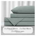 thumbnail image 3 of Twin Bed Sheets 3-Piece Set | 21" Extra Deep Pocket Sheets with 1 Pillowcase | Hotel Luxury Quality | Shrinkage Free Bedsheet | Microfiber Bedsheets | Steal Blue (Teal), 3 of 9