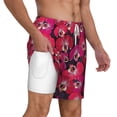 thumbnail image 3 of Picia Orchids Flowers pattern Mens Swim Trunks with Compression Liner Stretch Beach Shorts Quick Dry with Zipper Pockets No-Chafing Board Shorts-Small, 3 of 9