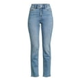 thumbnail image 4 of Time and Tru Women’s Mid Rise Straight Leg Jeans, 30" and 28" Inseams, Sizes 0-22, 4 of 6