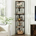 thumbnail image 2 of Tribesigns 6 Tier Tall Corner Bookcase, Wood Metal, 12.59" x 12.59" x 66.9", 23 lb, 2 of 7