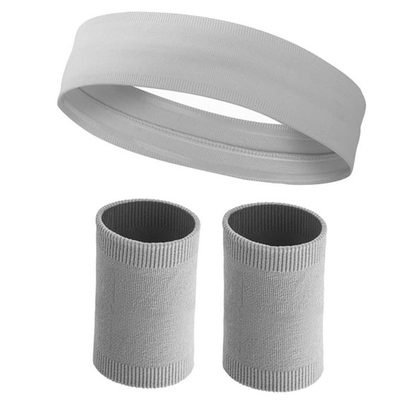 Sweat Absorbing Sports Wristband Headband Set, Head & Wrist Sweat Bands