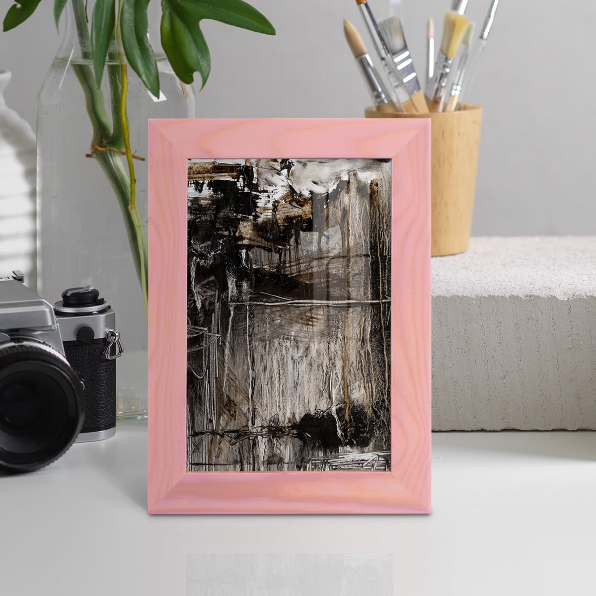 Continuum II -Framed Print w/glass-Sunset Pink