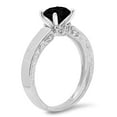 thumbnail image 4 of 1.06 ct Round Cut Natural Onyx Solitaire with Simulated Diamond Accents 14K White Gold Womens Engagement Ring, 4 of 6