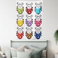thumbnail image 4 of Ladybugs Decorations Tapestry, Number of Cute Smiling Ladybugs Illustration Colorful Dot Design Kids Print, Wall Hanging for Bedroom Living Room Dorm Decor, 40W X 60L Inches, Multi, by Ambesonne, 4 of 5