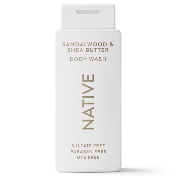 Native Body Wash, Sandalwood & Shea Butter, Sulfate Free, for Women & Men, 18 fl oz