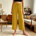 thumbnail image 5 of Posijego Women's Pajama Capri Pants High Waisted Elastic Wide Leg Capris Pants Pjs Bottoms Lounge Pants with Pockets, 5 of 9
