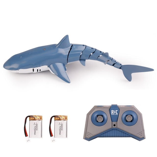 Remote Control Shark Toy 2.4GHz RC Shark for Swimming Pool Spray Water with LED Lights