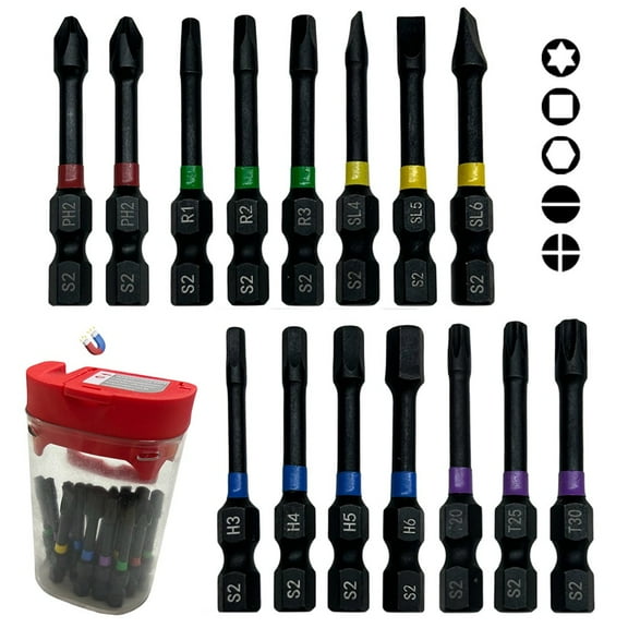 15PCS Magnetic Screwdriver Bits Set for Impact Driver for Furniture Assembly