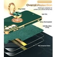 thumbnail image 2 of LeYi for Galaxy A17 5G Case: with 2 Pack Tempered Glass Screen Protector and 360° Rotatable Ring Holder Magnetic Kickstand, Plating Rose Gold Edge Protective for Galaxy A17 5G Case, Green, 2 of 6