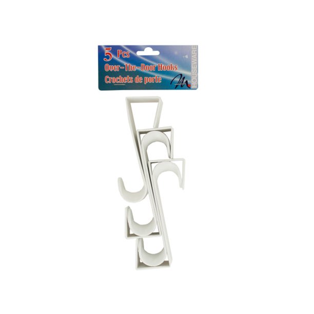 Plastic OverTheDoor Hooks, 24 Count