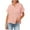 Pink, variant on Women's Spring Summer Linen Casual Short Sleeve Round Neck Blouse, Loose Fit Cotton Linen Shirt with Pockets, Relaxed Fit Five-Point Sleeve Top, Comfortable and Stylish Casual Blouse for Daily Wear